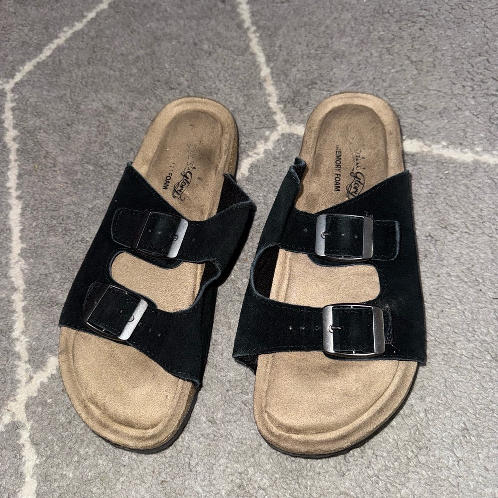 Black Double Strap Sandals